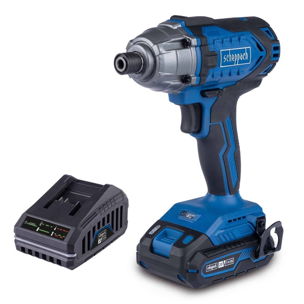 Scheppach Akku-Schlagschrauber C-ID180-X | Drehmoment 180Nm | Schlagzahl 3600bpm | 1/4 Zoll Aufnahme | inkl. 2Ah Akku + 2,4A Ladegerät