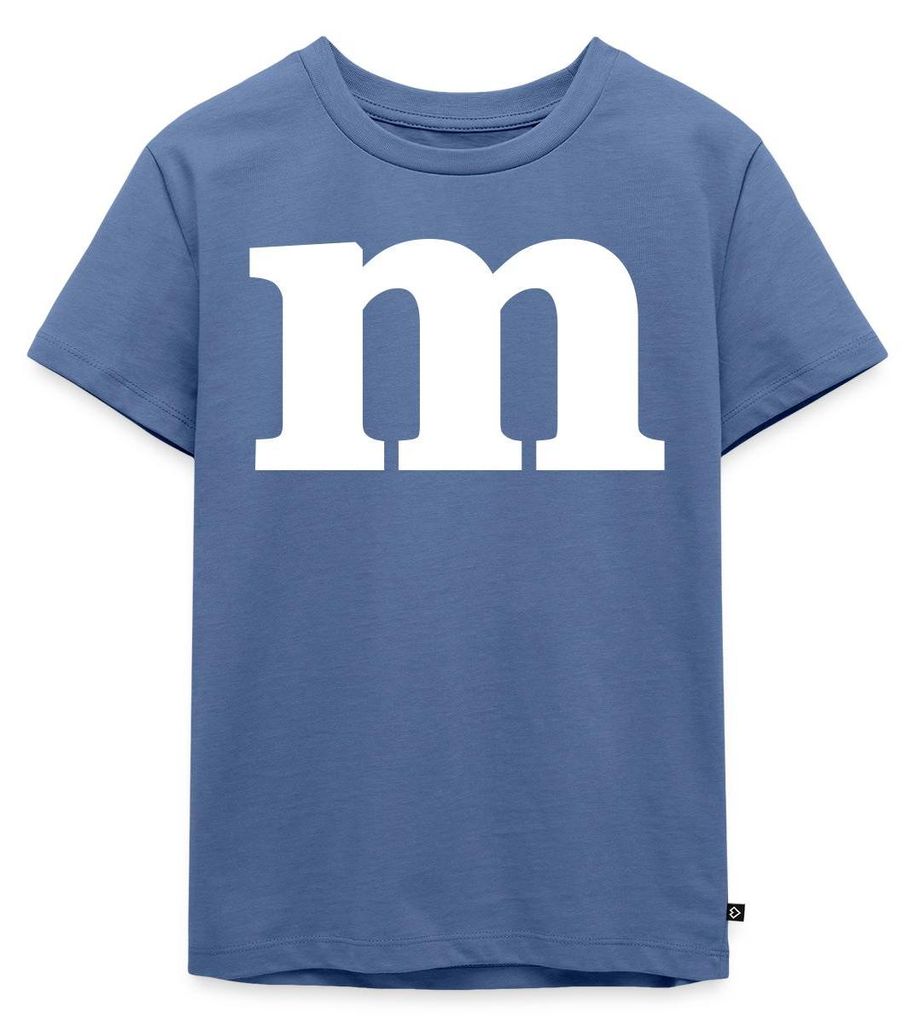 Spreadshirt Buchstabe M Kostüm Karneval Fasching Gruppen Kinder Premium T-Shirt, 110/116 (4 Jahre), Taubenblau