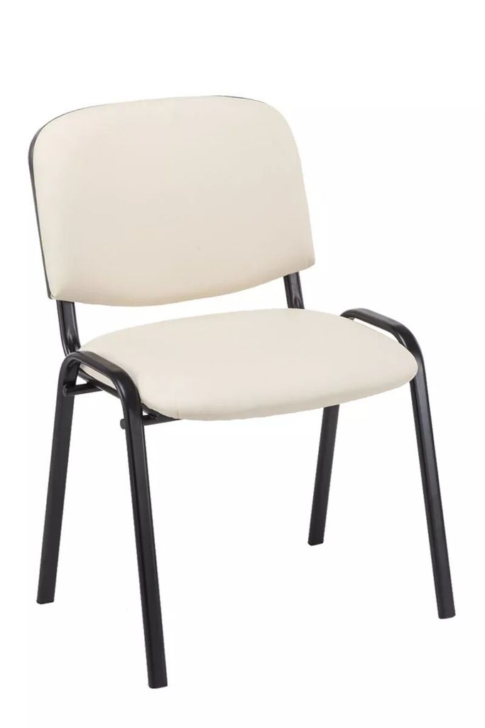 In And OutdoorMatch Besucherstuhl Adriana - Stuhl creme - Mit Rückenlehne - Konferenzstuhl - Sitzhöhe 45cm