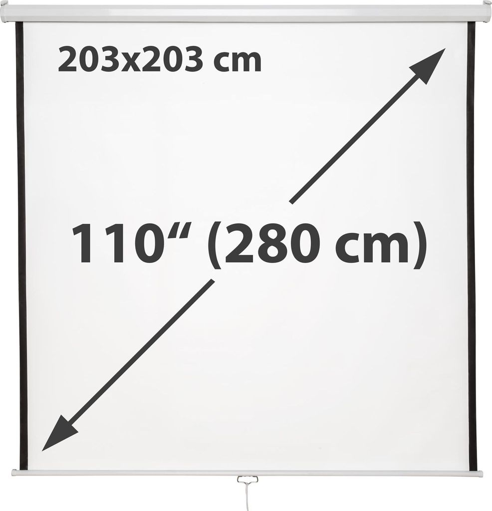 Beamer Leinwand Rollo - 203 x 203 cm Produktbild 3