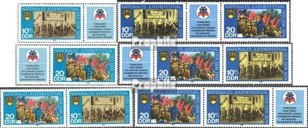 Briefmarken DDR 1979 Mi WZd411-WZd416 (kompl.Ausg.) postfrisch Jugendfestival