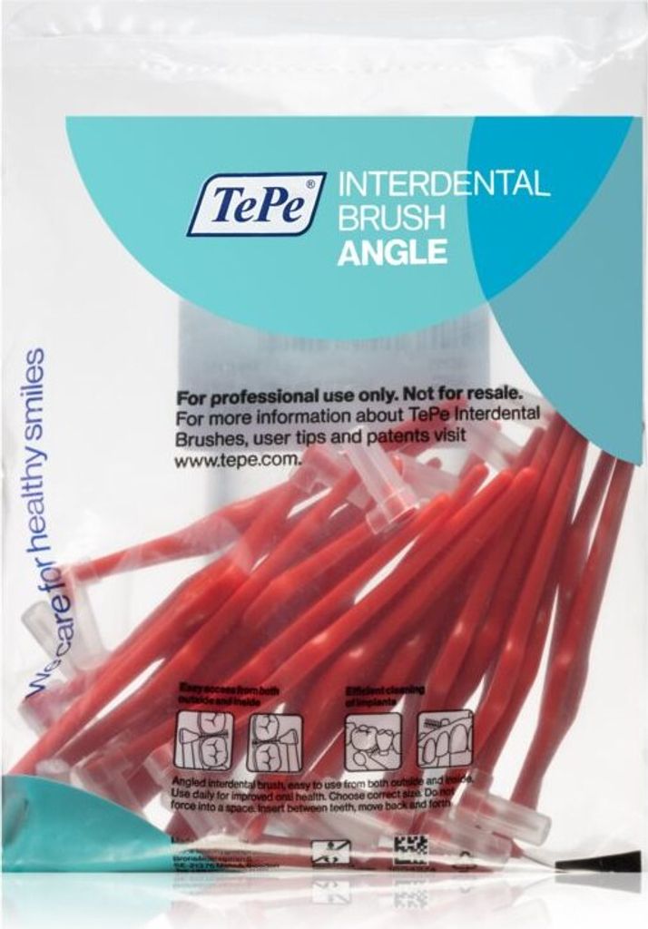 Brossettes Interdentaires TePe Angle - Rouge - 0.5mm - Lot De 6 - Neuf Fabriqué En Suède
