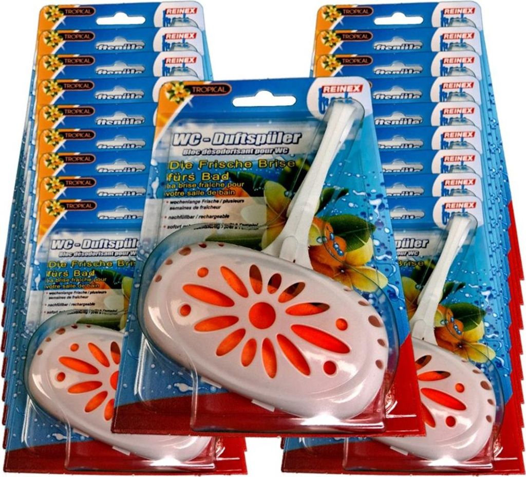 WC- FRISCH-AKTIV -DUFTSPÜLER, mit Einhänger, Tropical, 18 Stück