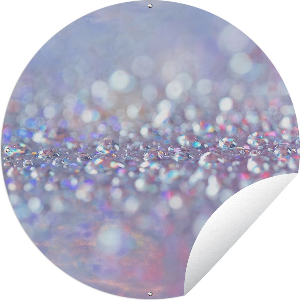 MuchoWow Gartenposter Outdoor-Poster Rund Glitter vor hellem Hintergrund Ø 150 cm Gartendeko Rundes Poster draußen