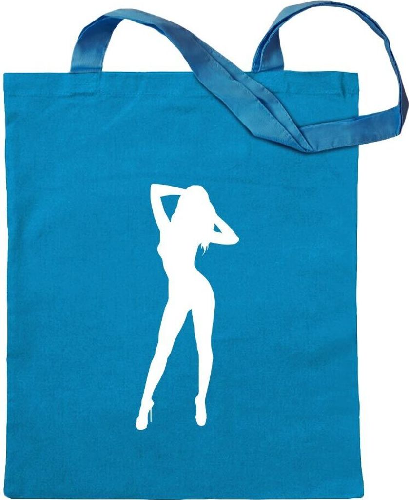 Kiwistar - Baumwolltasche - hellblau - y Girl - Tragetasche Stoffbeutel Umhängetasche Langer Henkel