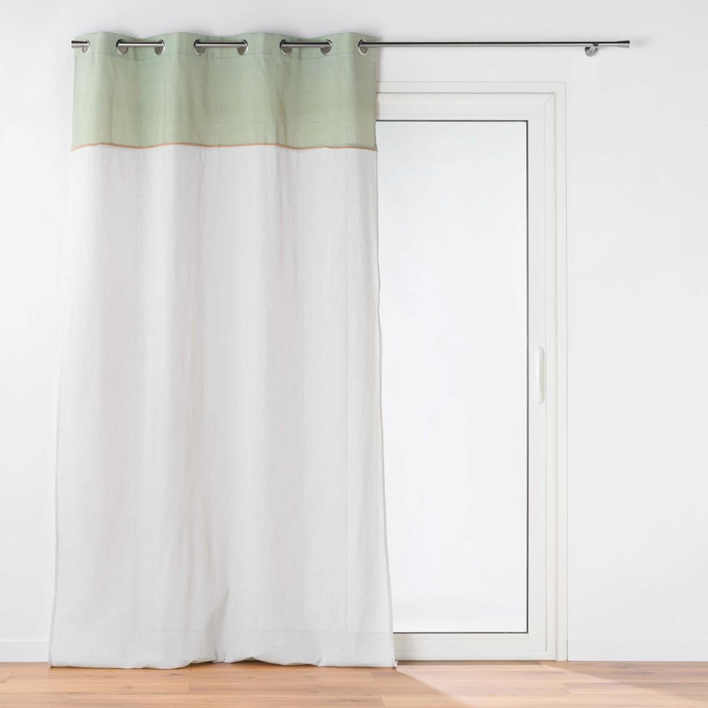 Ösenvorhang mit Jutedekor und Fransen JANARA, 140 x 240 cm