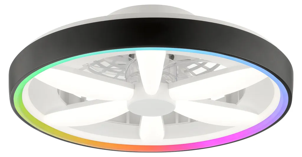 Plafonnier ventilateur LED 48W télécommandé et dimmable