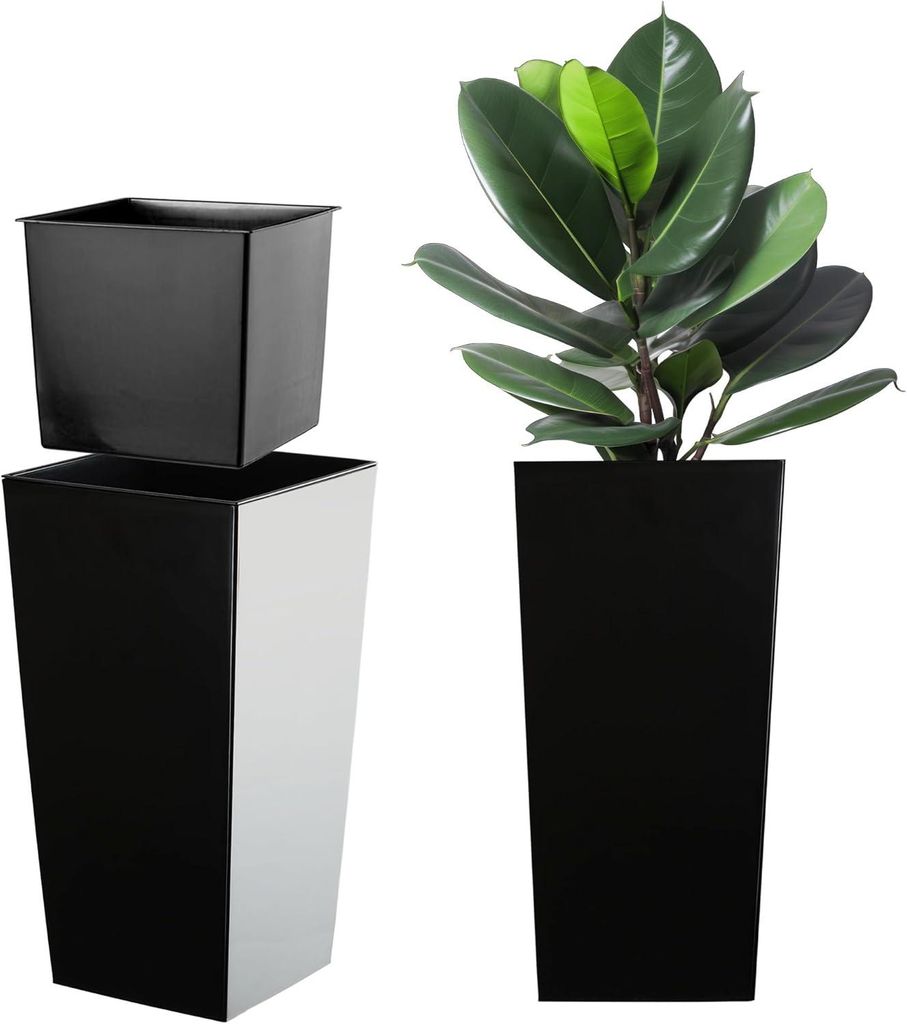 KADAX Donica + Wkład 29x58cm Wysoka Czarna Połysk Zdjęcie produktu 