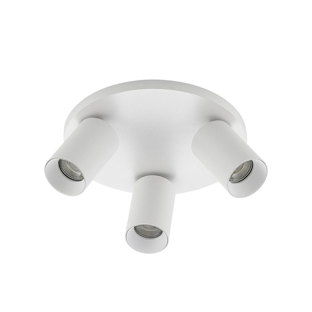 Arcchio Strahler Brinja, weiß, rund, Ø 6 cm, 3-flg., GU10