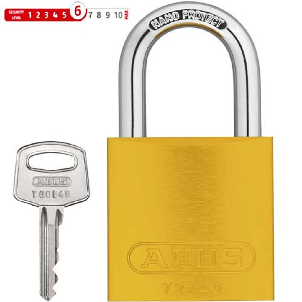 Abus Vorhängeschloss Titalium 72 gelb