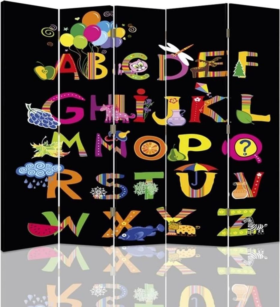 Paravent - Raumteiler Party Time Alphabet - Dekorativer Produktbild 