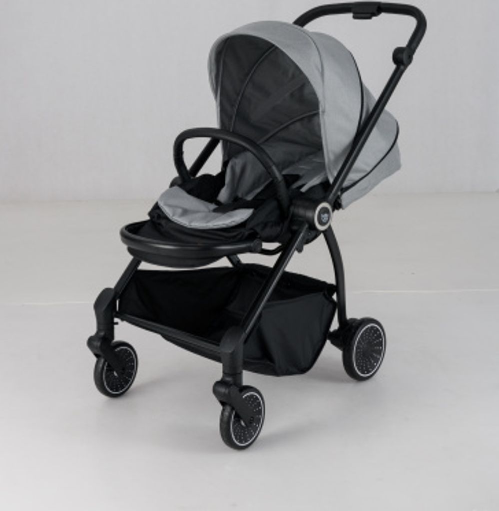 COSTWAY Baby-Kinderwagen mit umkehrbarem Sitz, zusammenklappbar, verstellbare Rückenlehne, Sonnendach, Griff und Fußstütze