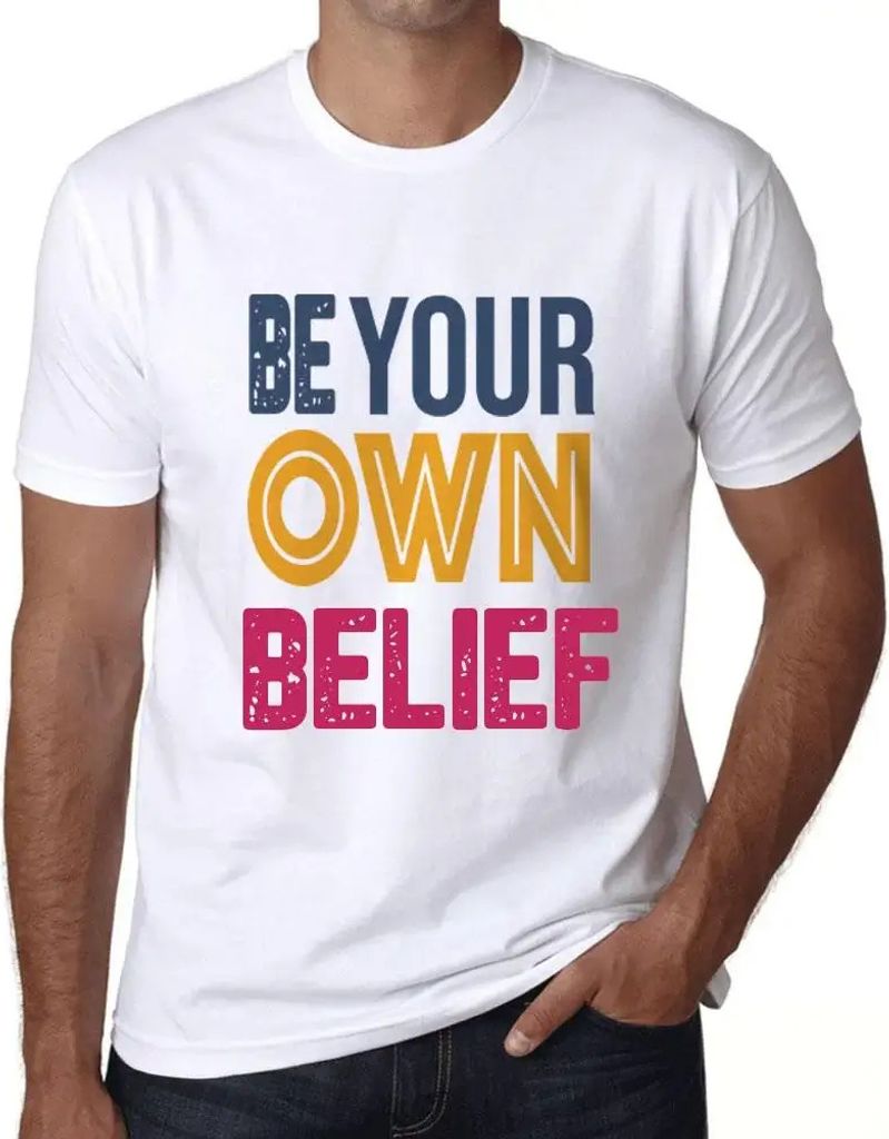 Herren Grafik T-Shirt Sei dein eigener Glaube – Be Your Own Belief – Öko-Verantwortlich Vintage Jahrgang Kurzarm Lustige Druck Geburtstag Gesc...
