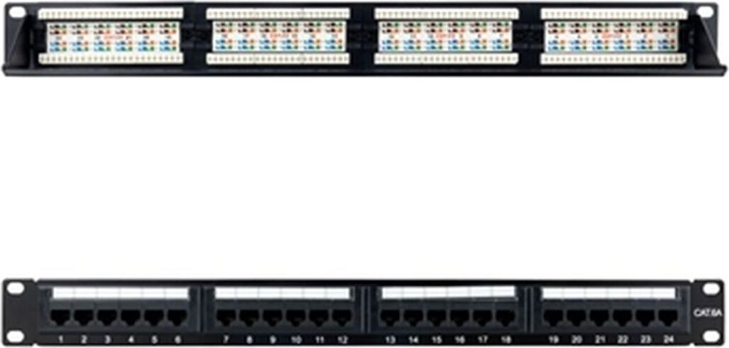 Schalter für das Netz mit Schaltschrank NANOCABLE CAT.6A UTP 19"1U Dual