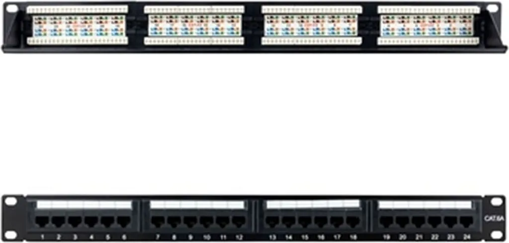 Panneau de Brassage 1U Dual NANOCABLE CAT.6A UTP pour Rack 19 pouces