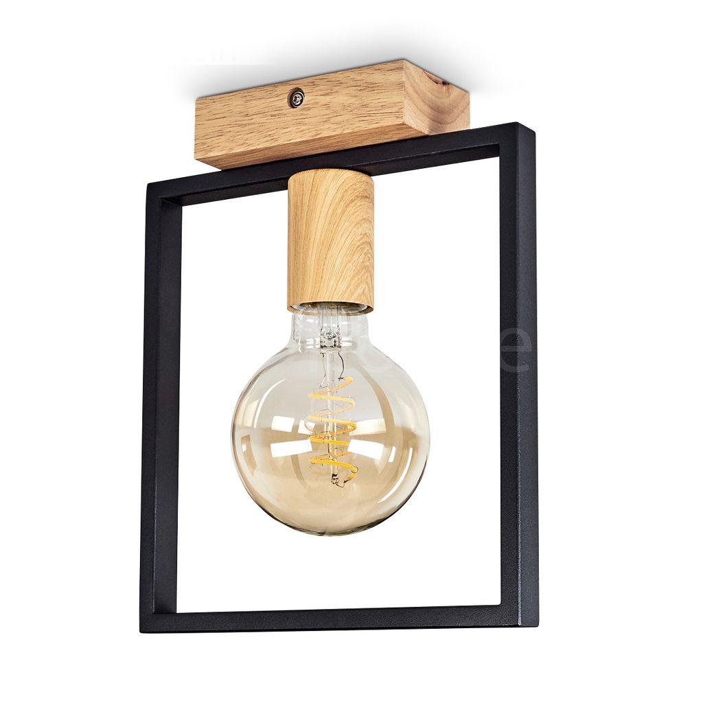 Francolise »Francolise« Deckenlampe aus Metal/Holz in Schwarz/Natur