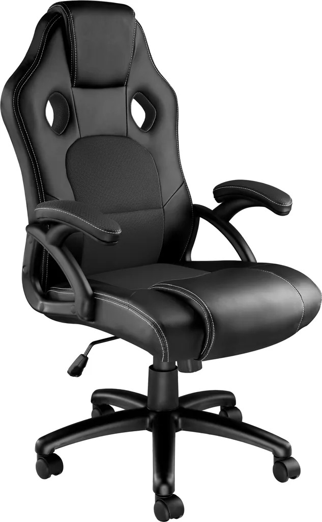 Fauteuil de bureau gaming TYSON noir - Siège ergonomique réglable en PU