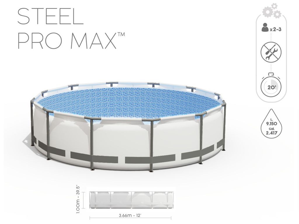 Steel Pro Max™ Frame Pool Komplett-Set, rund, mit Produktbild 31