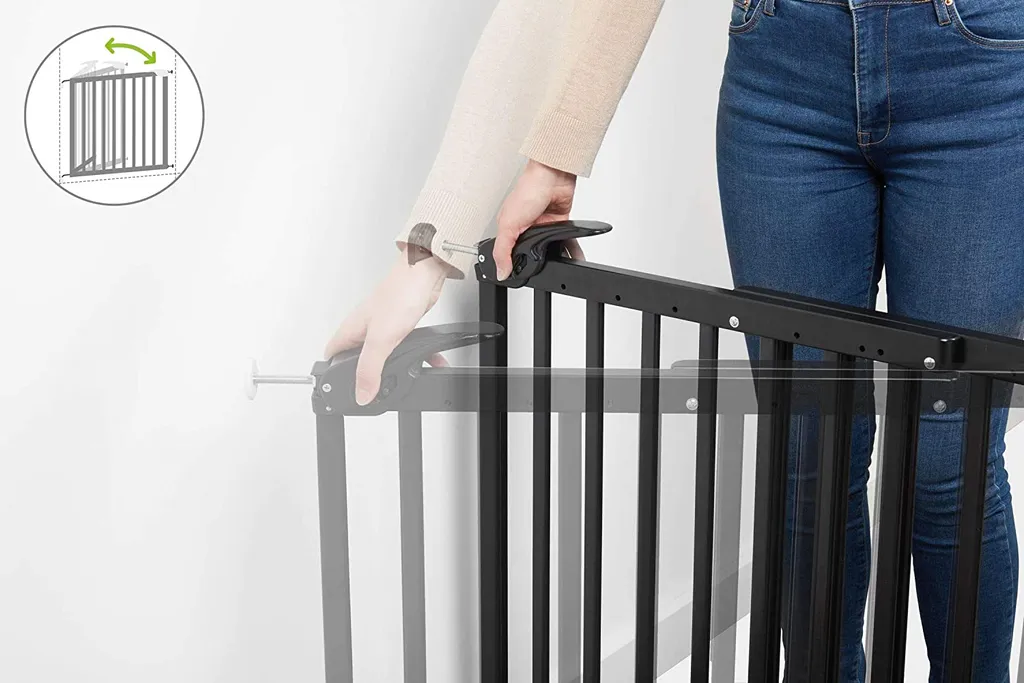 Barrière de Sécurité Enfant Extensible Noire Fixation Pression et Vis - 3