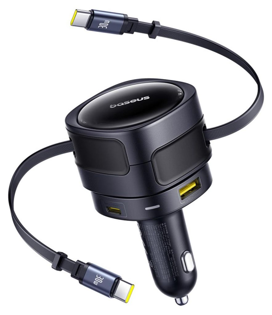 Baseus Enjoyment Max Autoladegerät mit USB-C+USB-C-Kabeln Produktbild 