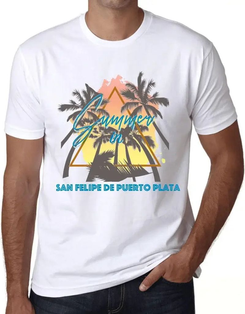 Herren Grafik T-Shirt Palmen Sonnenschein Sommer in San Felipe de Puerto Plata – Palm, Sunshine, Summer In San Felipe de Puerto Plata