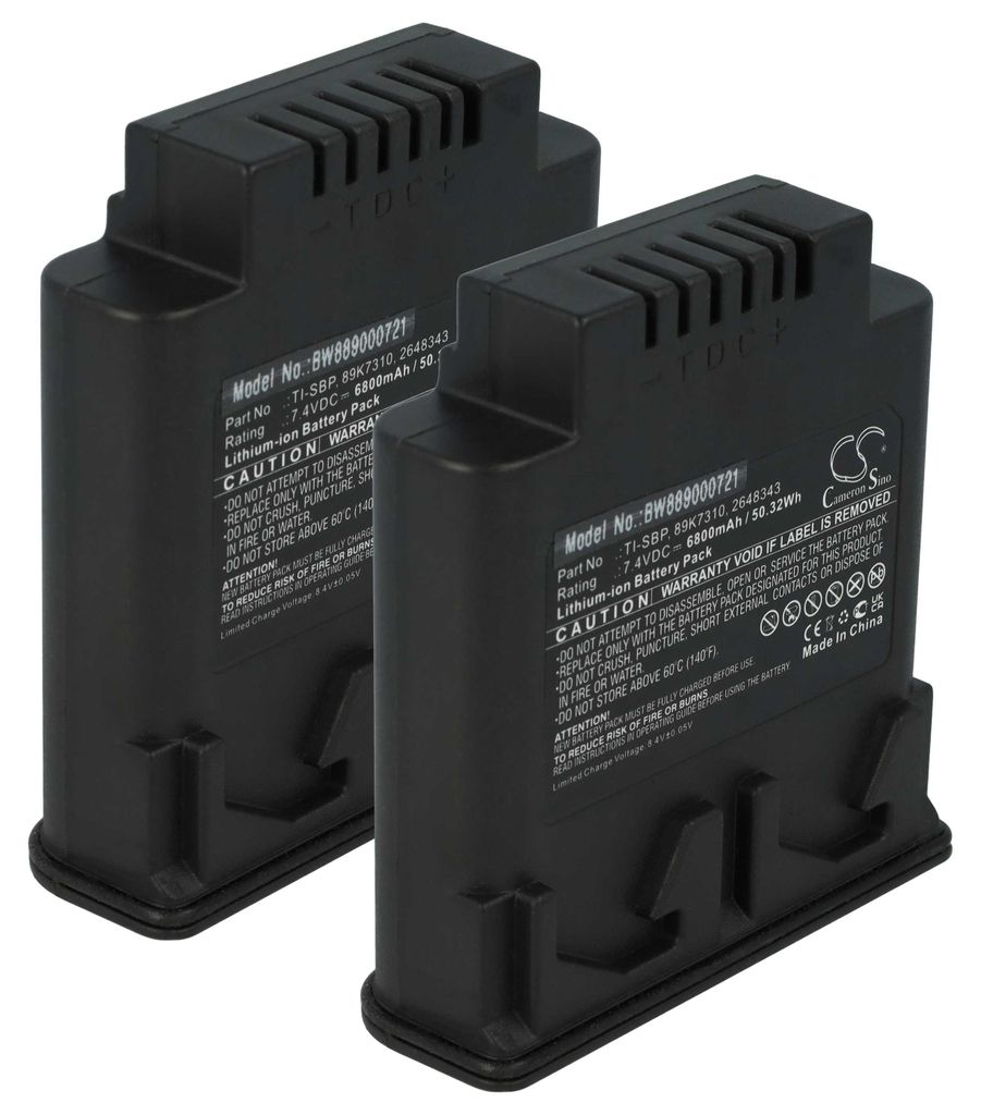 vhbw 2x Akku kompatibel mit Fluke TiR4FT, IR FlexCam, IR Smart, Ti55FT, TiR3FT, Ti50FT Wärmebildkamera (6800 mAh, 7,4 V, Li-Ion)