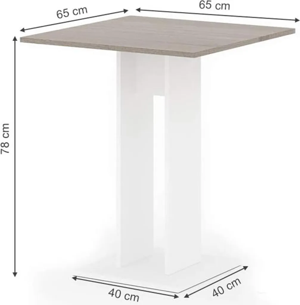 Table Vicco Repose 65x65 cm décor Sonoma robuste et facile à monter
