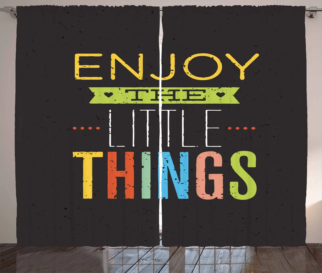 ABAKUHAUS Citazione Tenda rustica, Calligra moderna, Camera da letto Tenda con passanti e ganci, 280 x 175 cm, Multicolore