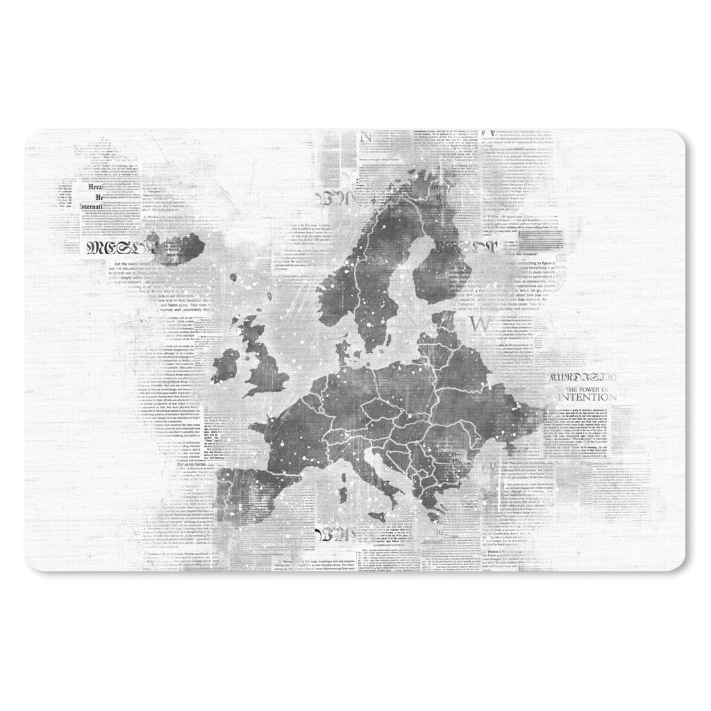 MuchoWow Mauspad Mousepad Eurocard auf Zeitungspapier - schwarz und weiß 27x18 cm - Mousepads - Maus Mat - Pad - Mausunterlage - Büroartikel - ...