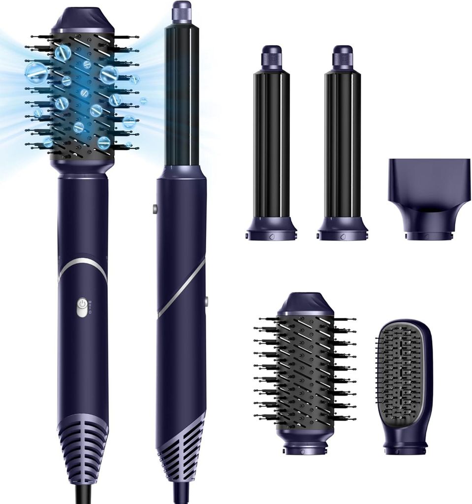Hair Styler Set, Airstyler Hairstyler Set mit Haartrockner, Hair Dryer Brush, Lockenstab, Glättbürste, Airbrush 5 in 1 zum Trocknen, Locken, Glä...