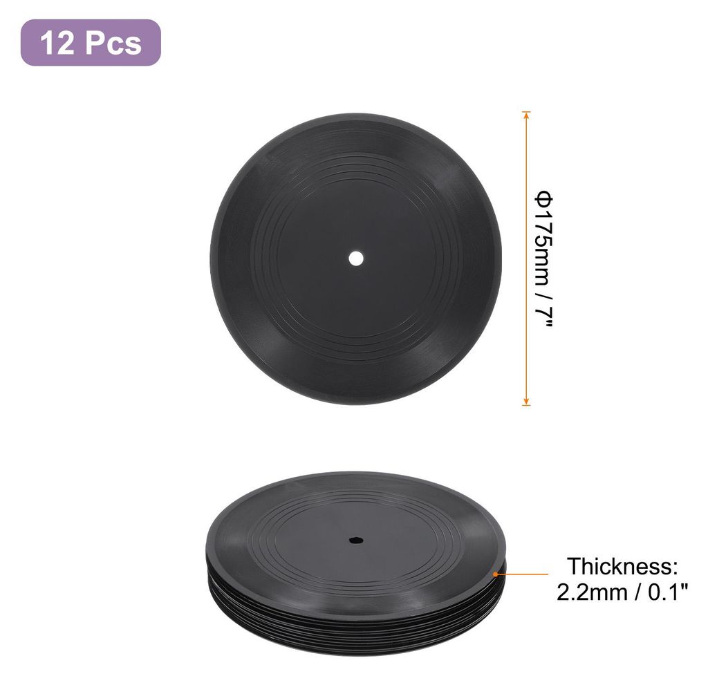 12 Stš¹ck Leere Vinylplatten 7 Zoll Fake Record Vintage Dekoration, PVC Plain Faux Blank Vinyl Records, Retro Vinyl Records fš¹r Zuhause Studio...