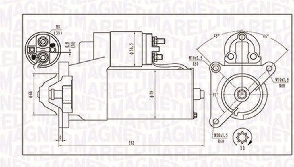 MAGNETI MARELLI 063720373010 Starter Anlasser 1,7kW für FIAT DUCATO Pritsche/Fahrgestell (230) 12V