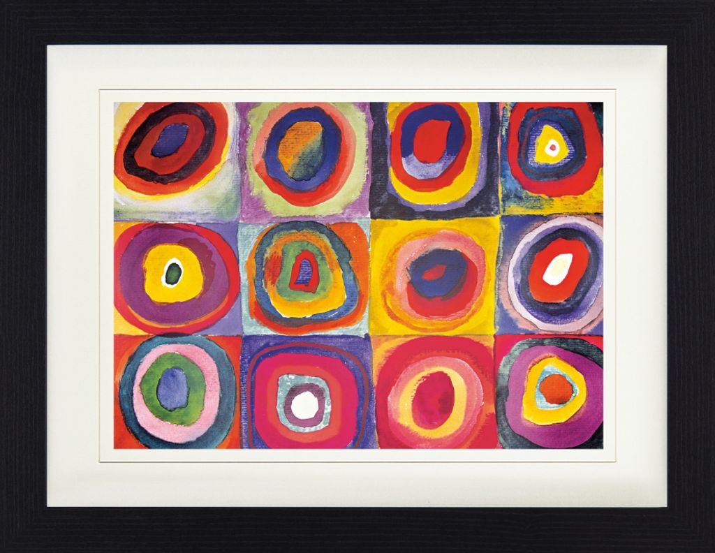Wassily Kandinsky Gerahmtes Bild Mit Edlem Passepartout | Wand-Bilder | Im Bilderrahmen - Farbstudie, Quadrate Mit Konzentrischen Ringen, 1913 (30 ...