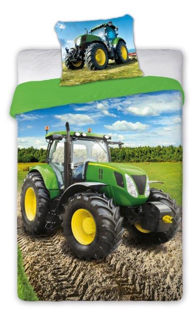 Set di biancheria da letto 140x200 Trattore verde Immagine del prodotto 