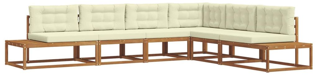 vidaXL Outdoor-Sofagarnitur 6 Stück Natur und Creme