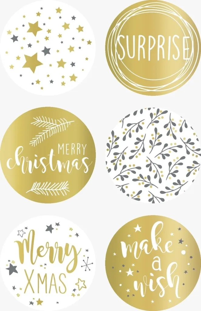 Set 6 Fogli Sticker Natale Heyda 203780807 Rosso/Oro - Spedizione Rapida - 1