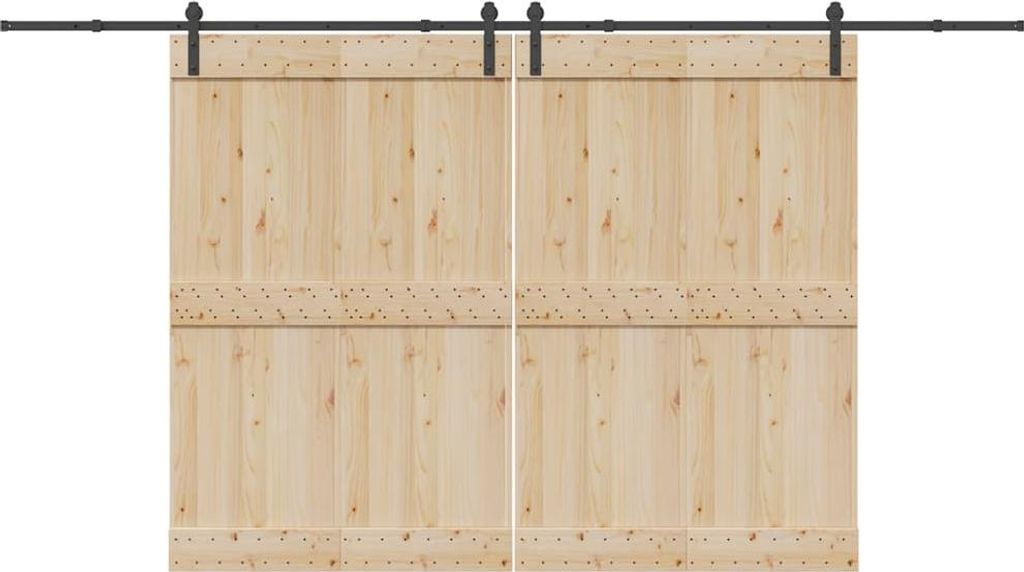 vidaXL Schiebetürbeschlag-Set 400 cm Stahl Schwarz Produktbild 