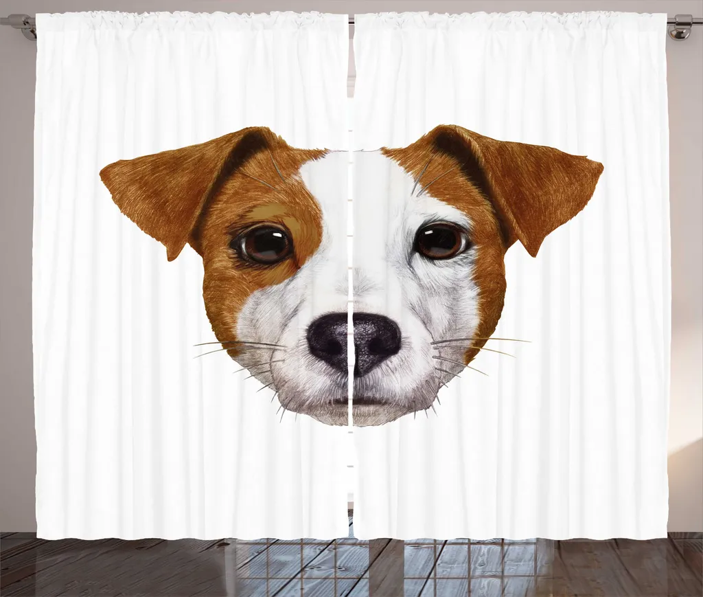 Rideau de salon décoratif Jack Russell pour ambiance chaleureuse 280cm