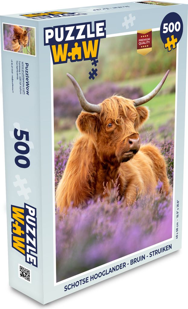 MuchoWow Puzzle 500 Teile Schottischer Highlander - Braun - Büsche - 500 Teile - Kinder - Selberbauen - Puzzlespiele