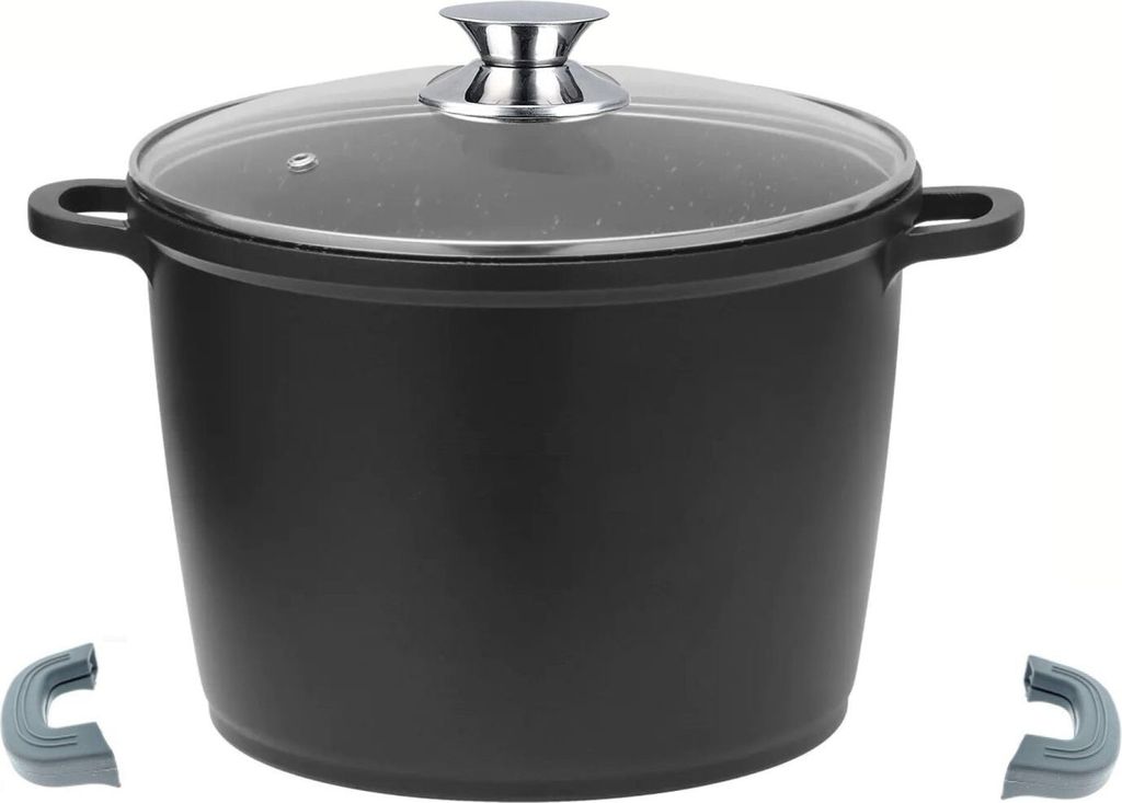 Tiefer Kochtopf Induktion Deckel Ø28cm Suppentopf Alu Guss