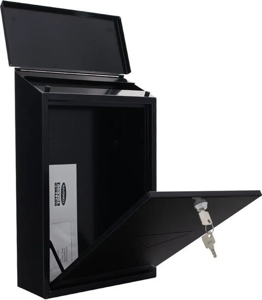 Boîte aux lettres inox argentée avec porte-journal et fenêtre design