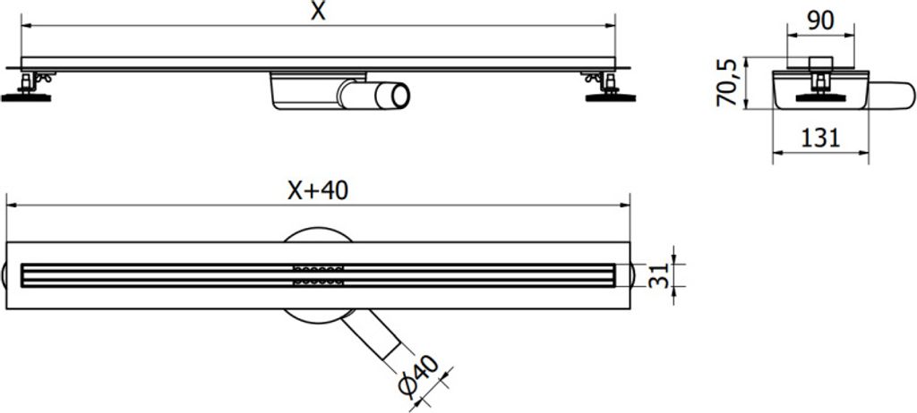 Linearer Duschablauf – 61 Cm Länge, Mattschwarze Oberfläche, Modernes Design Für Dusche & Nassbereich