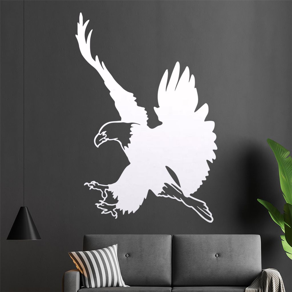 KIWISTAR Adler - Angriff Maus Hase Auge Wandtattoo in 6 Größen - Wandaufkleber Wall Sticker - Dekoration, Küche, Wohnzimmer, Schlafzimmer, Badez...