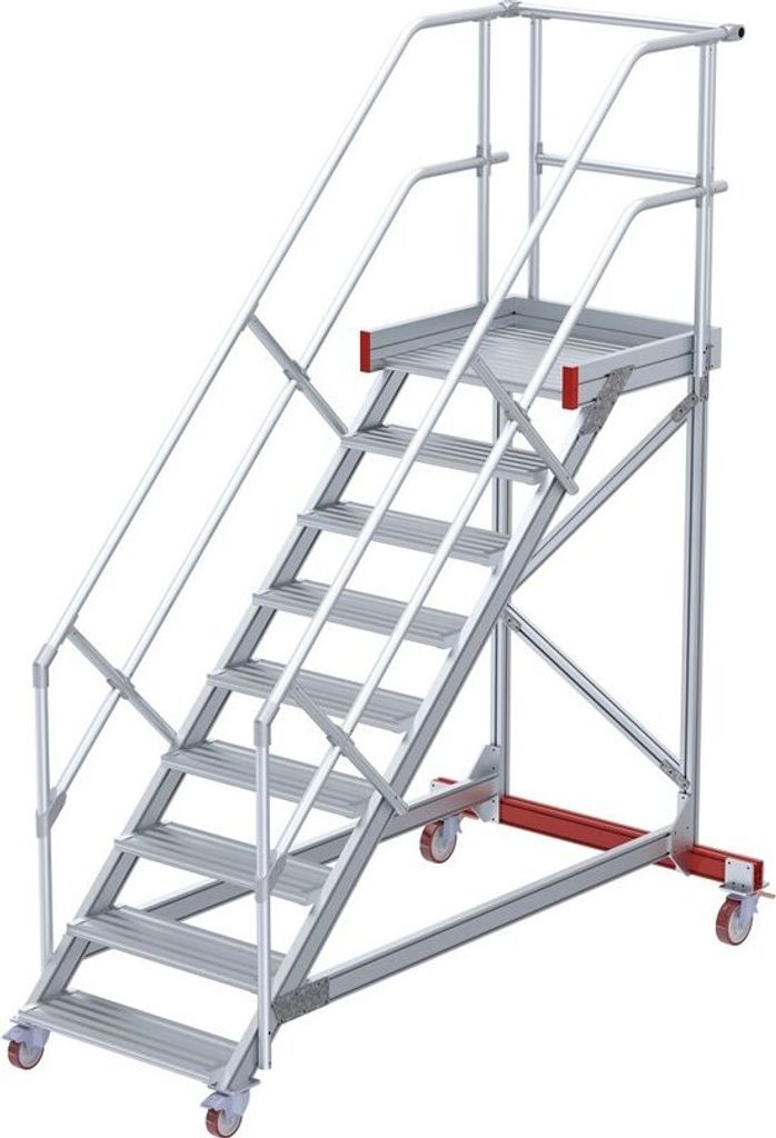 Euroline 513 Wartungsbühne 45° 600mm Stufenbreite 9 Stufen Alu gerieft