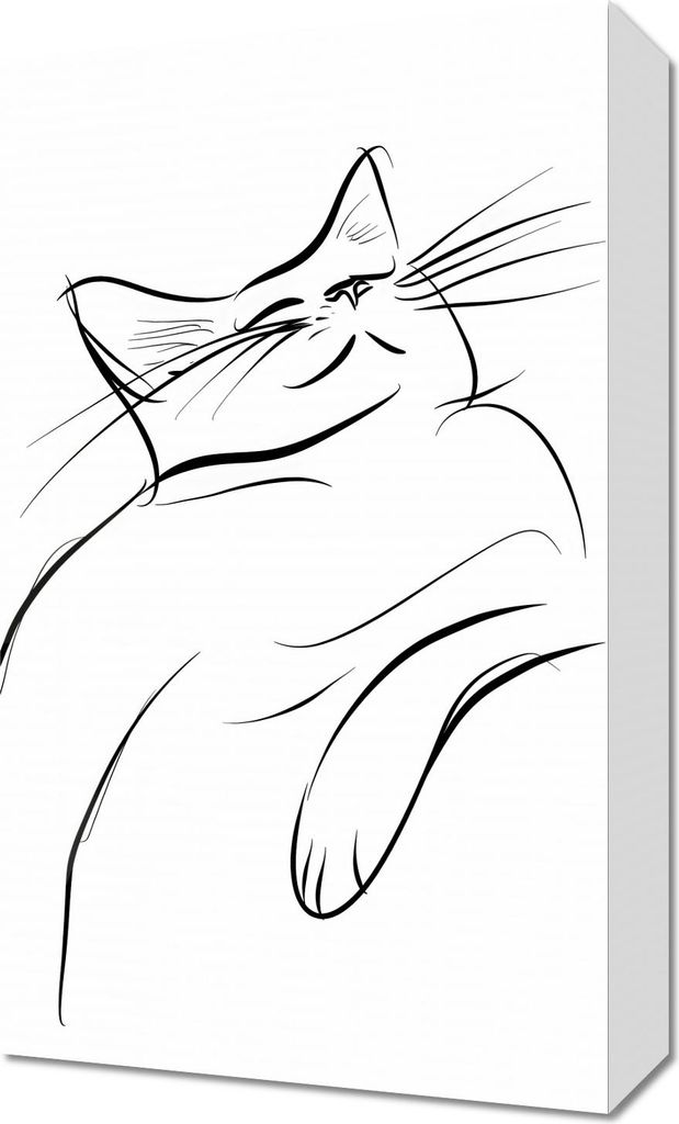 Bild 30x50cm Skizze der Katzenzufriedenheit