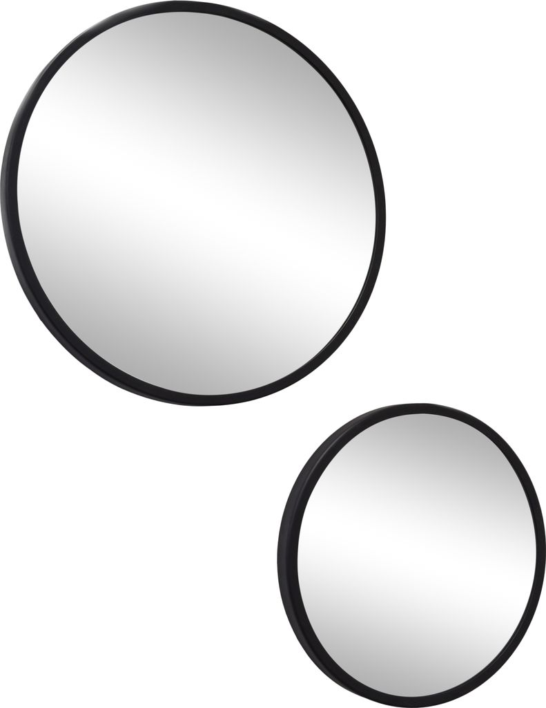 LOFT42 Mirror Wandspiegels rund schwarz Set von 2 - Metall - Ø45 &Ø35