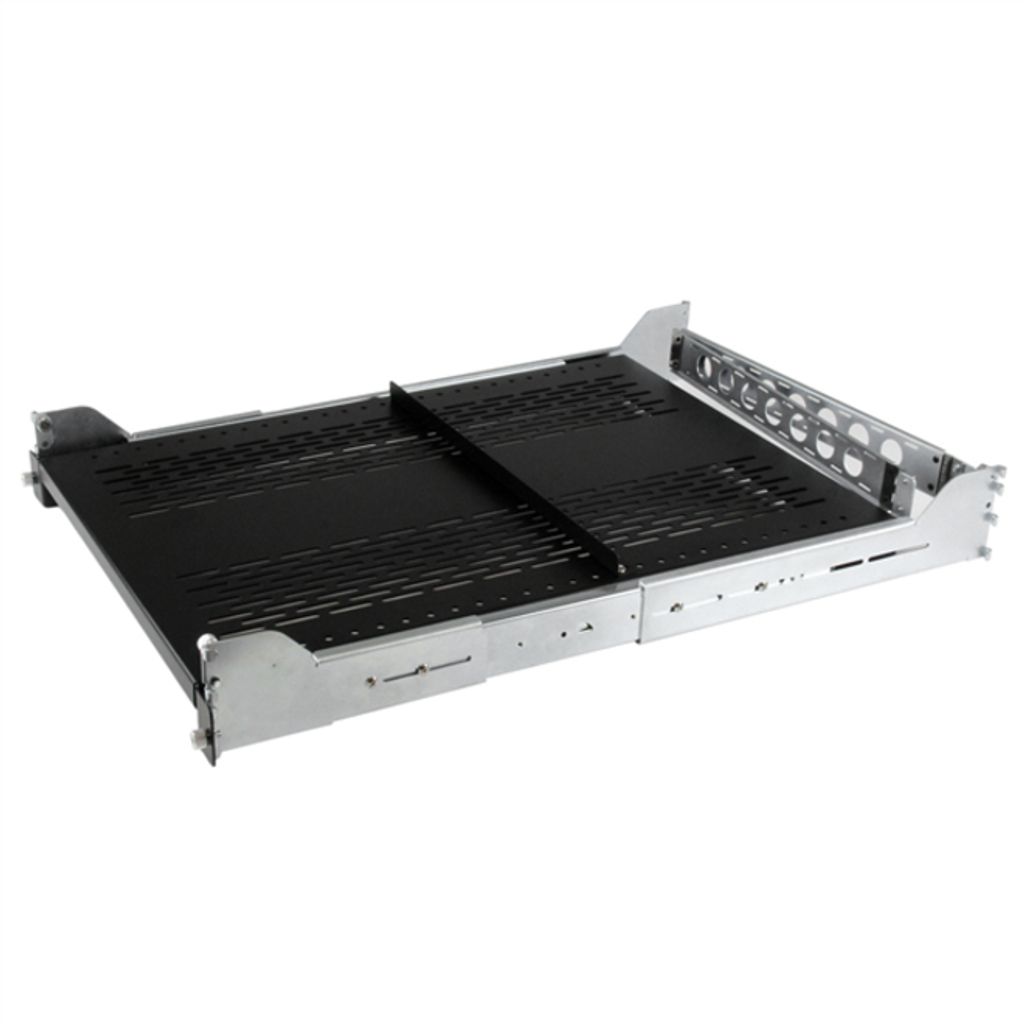 StarTech.com 2HE belüftetes Schiebe-Fachboden zur Serverracks mit Kabelmanagement-Arm - 70 bis 80cm Einstellbare Tiefe für ihre Geräte - 50kg Tr...