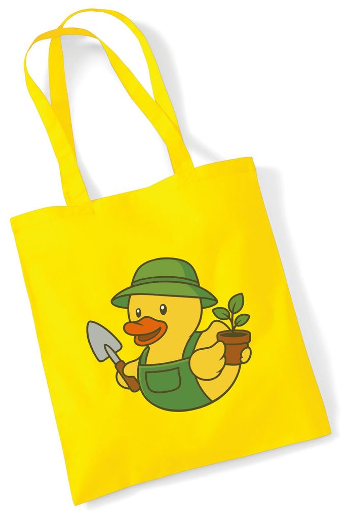 Huuraa Jutebeutel Quietscheente Gartenbau Comic Gummiente 10 Liter Yellow Baumwolle Tasche Geschenkidee