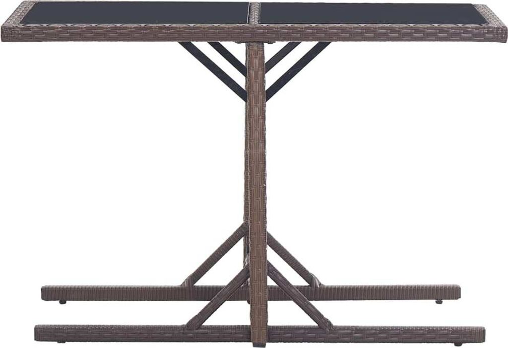 vidaXL Tavolo da giardino marrone 110×53×72 cm in vetro e Immagine del prodotto 
