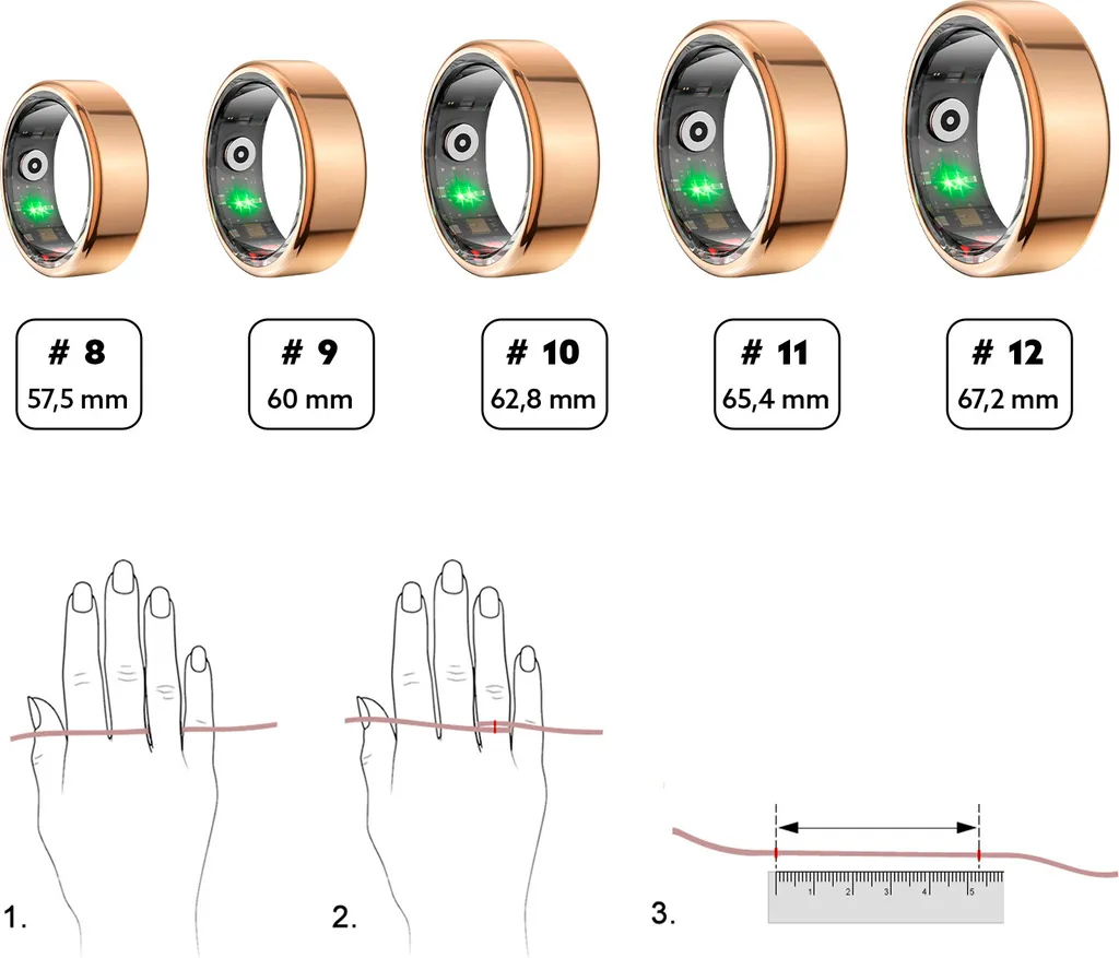 Maxlife MXSR-100 Smart Ring Or Taille 9 avec suivi de sommeil pro - 9